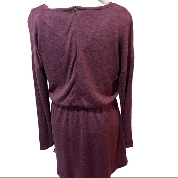 BAR III Purple Long Sleeve Sweater Dress with Elastic Waist - Picture 2 of 11